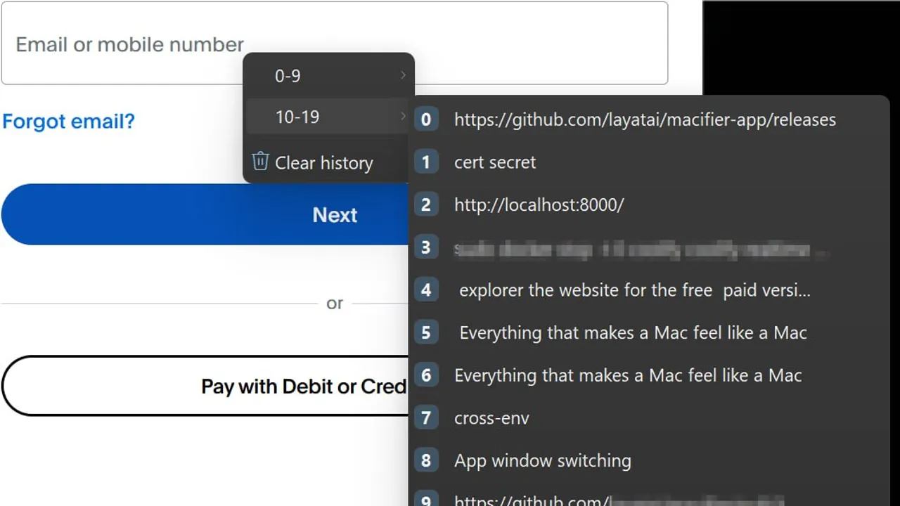 Clipboard manager — Macifier on Windows
